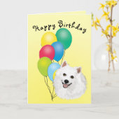 De Amerikaanse Eskimo Gelukkige Verjaardag van de Kaart (Gele Bloem)