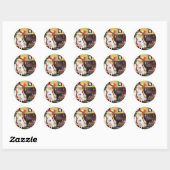 De Amerikaanse Eskimo-hond van de Kerstman Ronde Sticker (Vel)