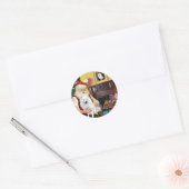 De Amerikaanse Eskimo-hond van de Kerstman Ronde Sticker (Envelop)