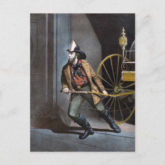 De Amerikaanse Fireman 1858  Briefkaarten (Voorkant)