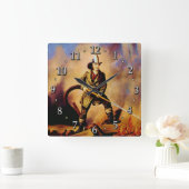 De Amerikaanse Fireman Victoriaans brandweerstijl Vierkante Klok (Huis)