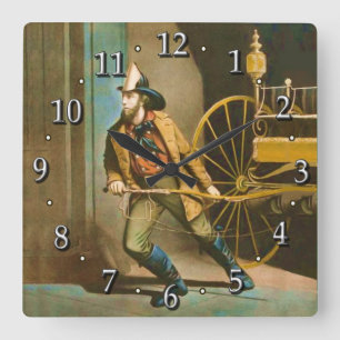 De Amerikaanse Fireman Victoriaans brandweerstijl  Vierkante Klok