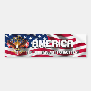 De Amerikaanse geest wordt niet vergeten. Zie noti Bumpersticker