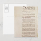 De Amerikaanse grondwet, 1787 Briefkaart (Voorkant / Achterkant)