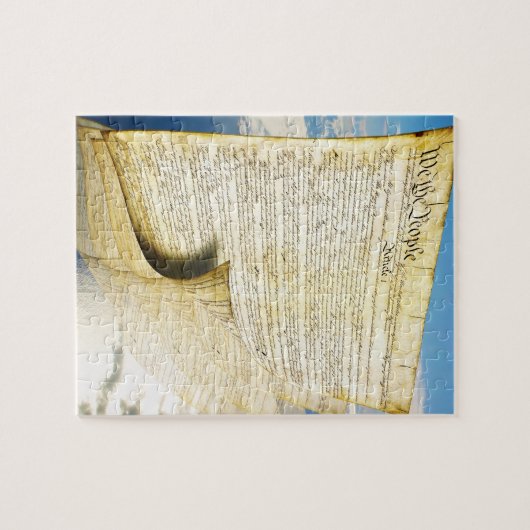 De Amerikaanse grondwet boven de aarde Legpuzzel (Horizontaal)