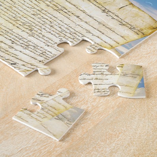 De Amerikaanse grondwet boven de aarde Legpuzzel (Zijkant)