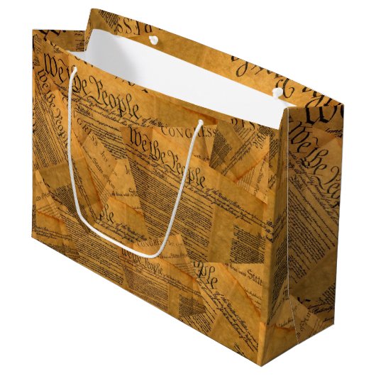 De Amerikaanse grondwet Gift Bag Groot Cadeauzakje (Voorkant Gekanteld)