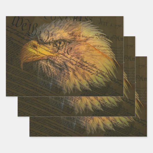 De Amerikaanse grondwet met Bald Eagle Inpakpapier Vel (Set)