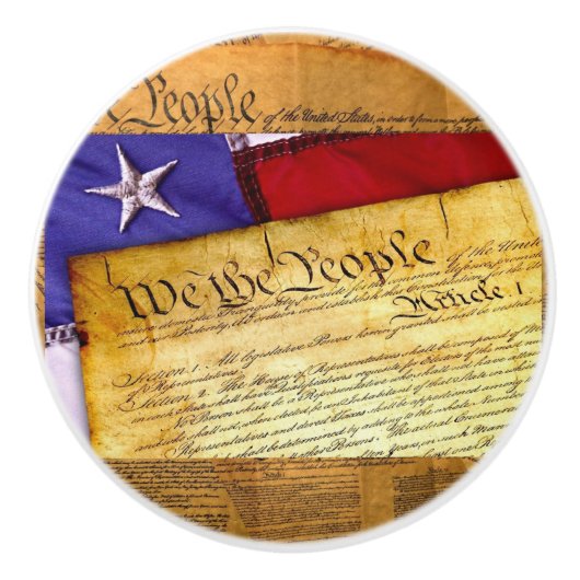 De Amerikaanse grondwet van het volk Keramische Knop (Voorkant)