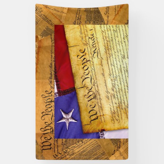 De Amerikaanse grondwet van het volk Spandoek (Verticaal)