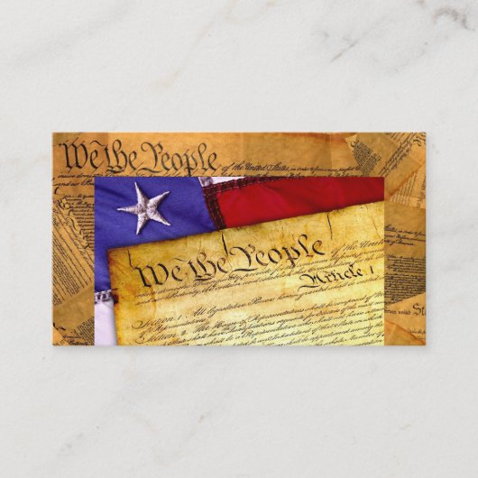 De Amerikaanse grondwet van het volk Visitekaartje (Voorkant)