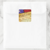 De Amerikaanse grondwet Vierkante Sticker (Tas)