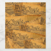 De Amerikaanse grondwet Wijn Etiket (Enkel label)