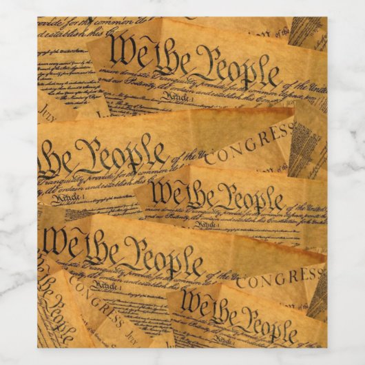 De Amerikaanse grondwet Wijn Etiket (Enkel label)