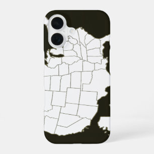 De Amerikaanse kaart in zwart-wit iPhone 16 Hoesje