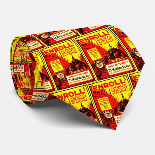 De Amerikaanse koopvaardij - Enroll Today! Stropdas (Opgerold)