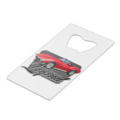 De Amerikaanse Legende in Red Creditkaart Flessenopener (Achterkant Gekanteld)