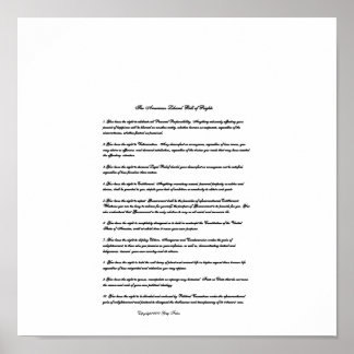 De Amerikaanse liberale wet op de rechten Poster