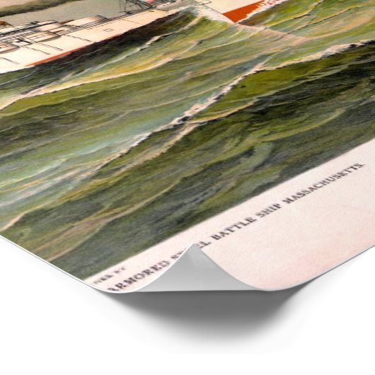 De Amerikaanse marine "The white squadron",  Poster (Hoek)