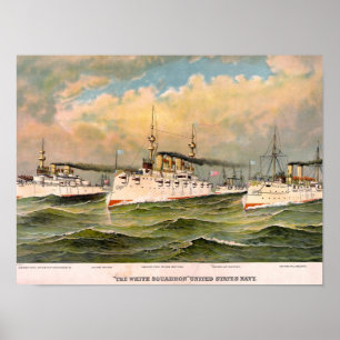De Amerikaanse marine "The white squadron", Poster