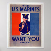 De Amerikaanse MARINES willen je Poster (Voorkant)