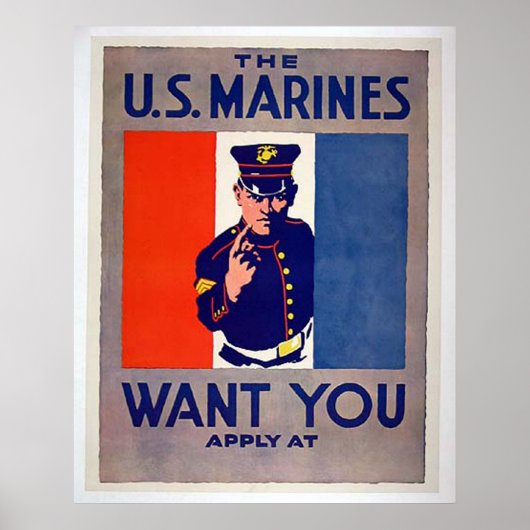 De Amerikaanse MARINES willen je Poster (Voorkant)