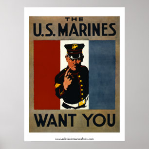 De Amerikaanse mariniers willen je Poster