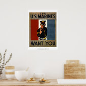 De Amerikaanse mariniers willen je Poster (Keuken)