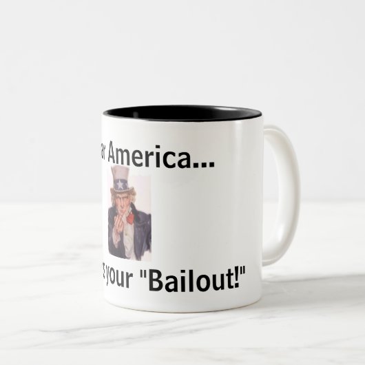 De Amerikaanse Mok van de bailout (Voorkant rechts)