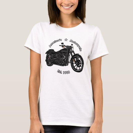 De Amerikaanse Motorfiets Black White Top (Voorkant)