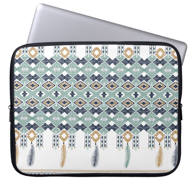 De Amerikaanse noordIndische geometrie naadloos gr Laptop Sleeve (Voorkant)
