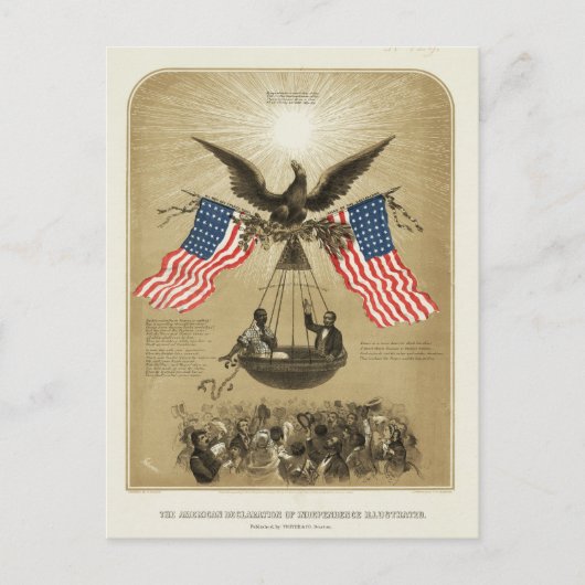 De Amerikaanse onafhankelijkheidsverklaring 1861 Briefkaart (Voorkant)