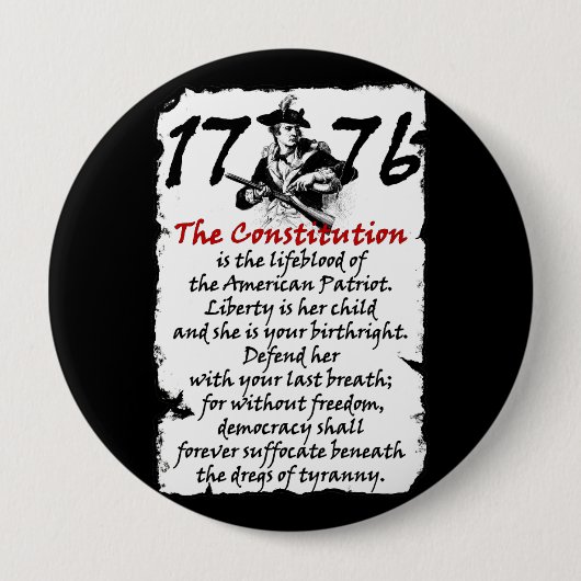 De Amerikaanse patriot Ronde Button 4,0 Cm (Voorkant)