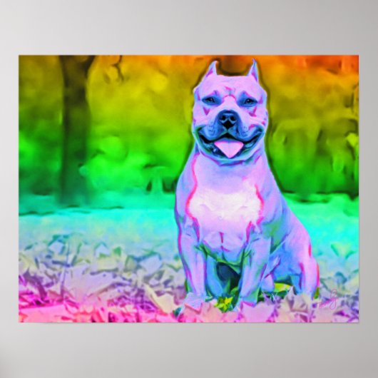 De Amerikaanse Pit Bull Terrier Dog Poster (Voorkant)