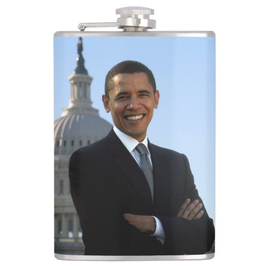 De Amerikaanse president Barack Obama als senator  Heupfles (Voorkant)