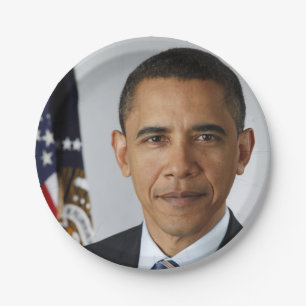 De Amerikaanse president Barack Obama in het Witte Papieren Bordje