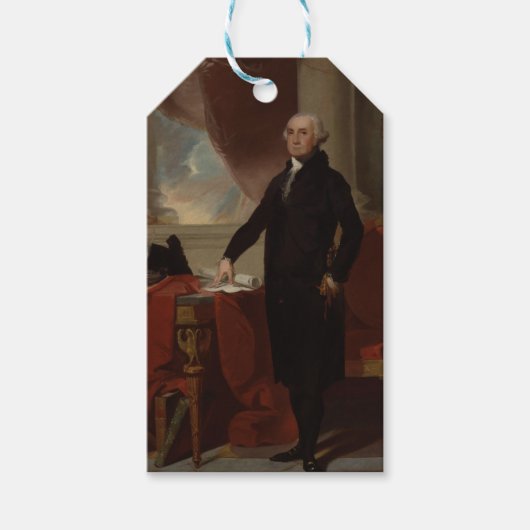 De Amerikaanse president George Washington Lansdow Cadeaulabel (Voorkant)