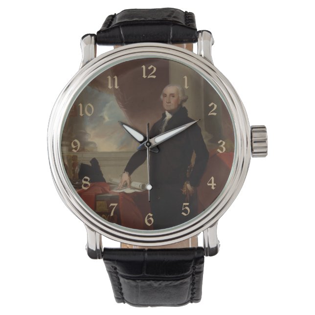 De Amerikaanse president George Washington Lansdow Horloge (Voorkant)