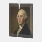 De Amerikaanse president George Washington, Stuart Glas Ornament (Voorkant links)