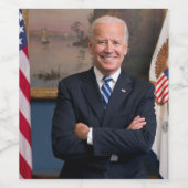 De Amerikaanse president Joe Biden als senator Wijn Etiket (Enkel label)