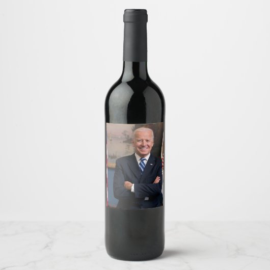 De Amerikaanse president Joe Biden als senator Wijn Etiket (Voorkant)