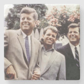 De Amerikaanse president John Kennedy & Robert & T Stenen Onderzetter (Voorkant)