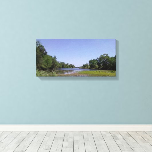 De Amerikaanse rivier de Sacramento, CA Canvas Afdruk (Insitu (Houten vloer))