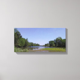 De Amerikaanse rivier in Sacramento, CA Canvas Afdruk