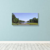 De Amerikaanse rivier in Sacramento, CA Canvas Afdruk (Insitu (Houten vloer))