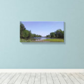 De Amerikaanse rivier in Sacramento, CA Canvas Afdruk (Insitu (Houten vloer))