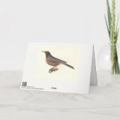 De Amerikaanse Robin (Turdus migratorius) NY Birds Kaart (Achterkant)