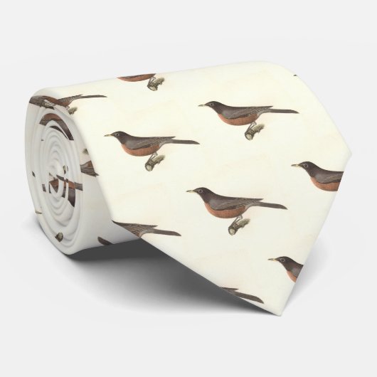 De Amerikaanse Robin (Turdus migratorius) NY Birds Stropdas (Opgerold)