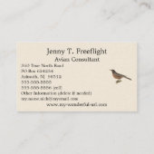 De Amerikaanse Robin (Turdus migratorius) NY Birds Visitekaartje (Achterkant)