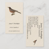 De Amerikaanse Robin (Turdus migratorius) NY Birds Visitekaartje (Voorkant / Achterkant)